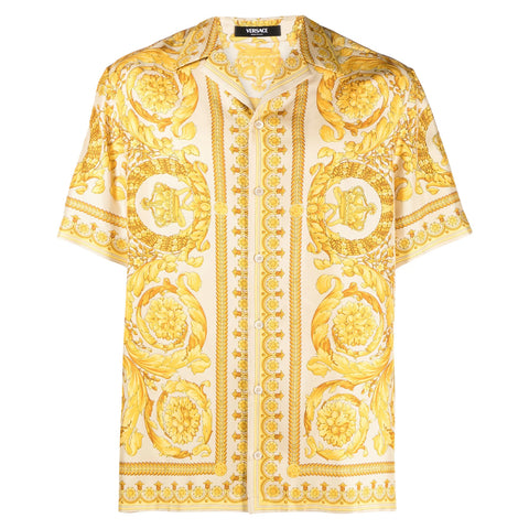 Barocco print silk shirt