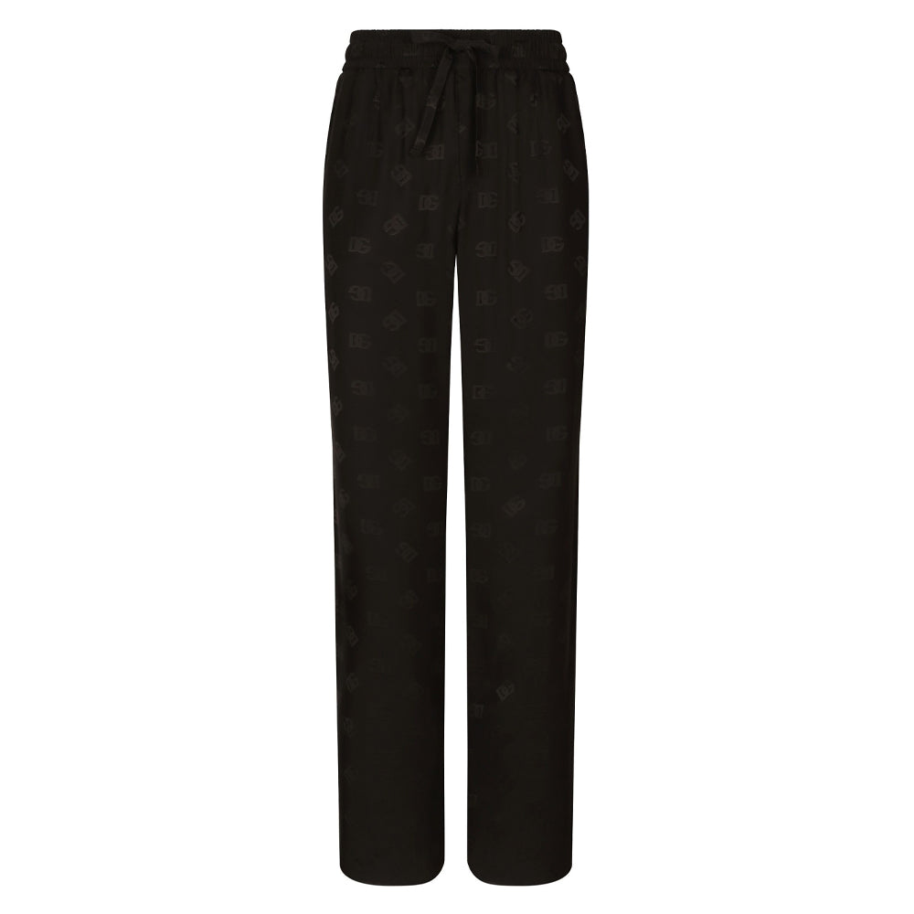 monogram jacquard straight-leg trousers