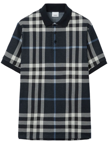 tartan short-sleeved polo shirt