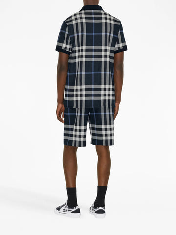 tartan short-sleeved polo shirt