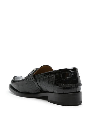 Greca crocodile-effect loafers