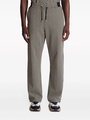 monogram-jacquard drawstring-waistband track pants