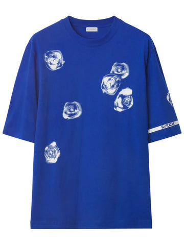 Rose-print cotton T-shirt