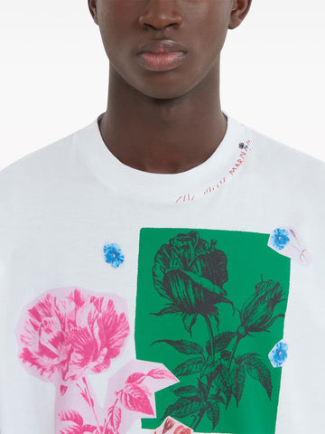 floral Print cotton T-shirt