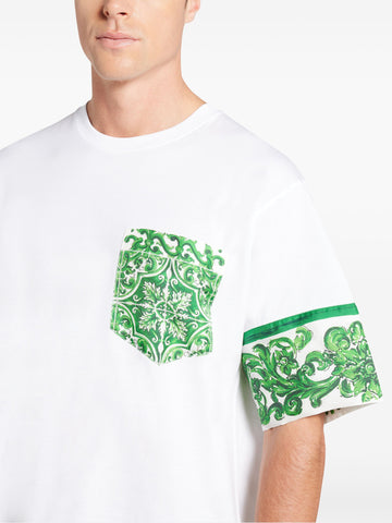 Majolica print cotton T-shirt