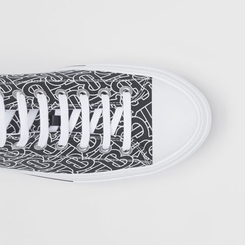 Monogram Print Cotton Sneakers