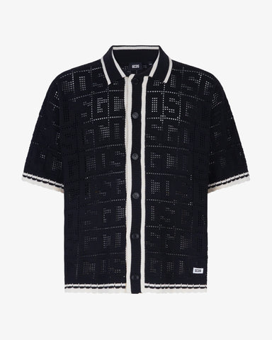 MONOGRAM MACRAMÉ KNIT SHIRT