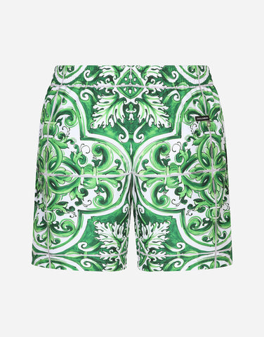 majolica print swim trunks