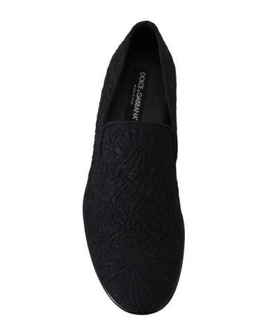 Men's Floral Jacquard Slippers Loafers Shoes Silk