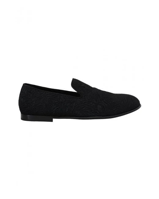 Men's Floral Jacquard Slippers Loafers Shoes Silk