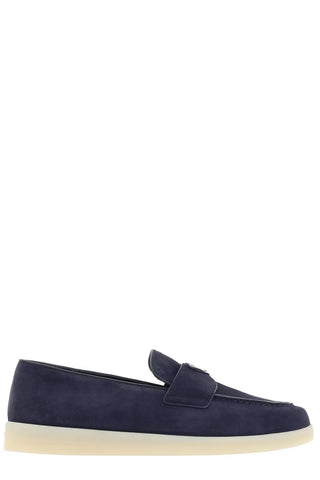 Prada Logo Plaque Slip-On Loafers